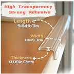 Clear Edge Protector, 1.18in Width x9.84ft Length Self-Adhesive Table Edge Guard - Image 2