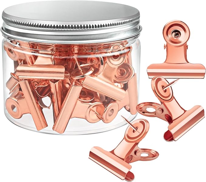 30 Pieces Push Pins Clips Rose Gold Thumb Tacks by Orcielo