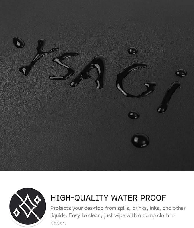 YSAGi Non-Slip Leather Desk Pad XL Size, Waterproof Laptop Computer Desk - Image 3