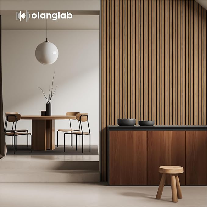 Olanglab Wood Slat Wall Panels 4 Pack, Wooden Acoustic Wall Panels, 94.5"x12.6" - Image 3