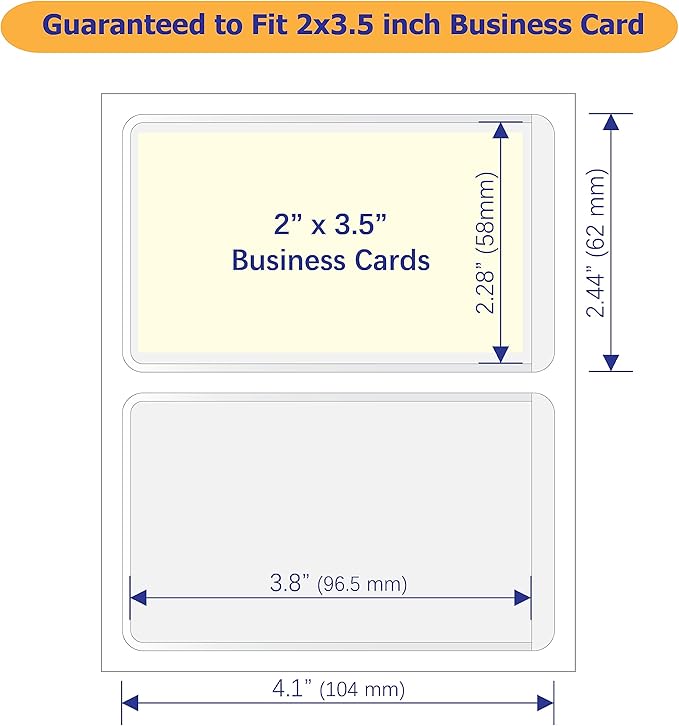 Clear Adhesive Business Card Pocket swith Side Open - Image 3