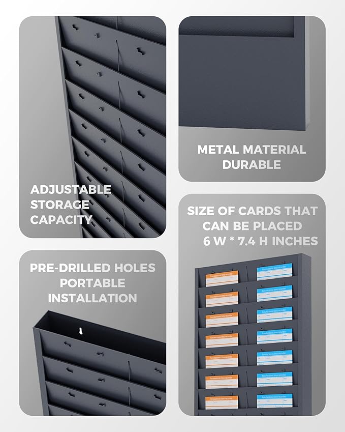 OSKIE Professional Wall-Mount Job Ticket Rack, Document Organizer 11 or 22 - Image 4