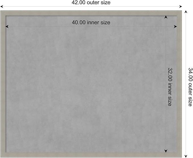 Amanti Art Grey Framed Magnetic Board 34x42 X-Large Vision Board - Image 4