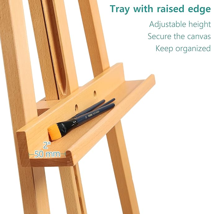 VISWIN Wooden Art Easel for Painting, Adjustable & Foldable Beech Wood Display - Image 6