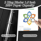 CIXILDTS 1.5-inch D Ring Binders, Fit US Letter Size Paper, 1-1/2" 3 Slant-D - Image 5