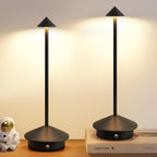 modern cordless table lamp set of 2, black, main product view