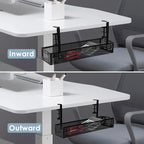 Cable Management, 2 Pack Cable Management Under Desk No Drill, Metal Cord - Image 7