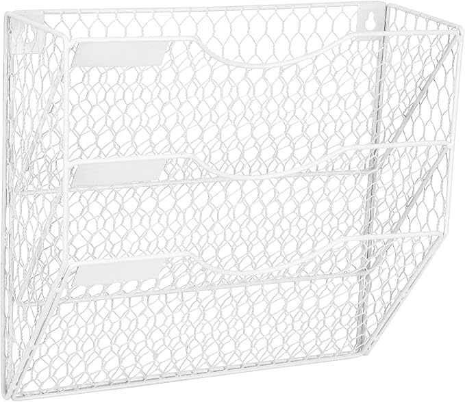 EASEPRES Mail Organizer Wall Mount Hanging File Holder Storage, Metal Chicken - Image 7