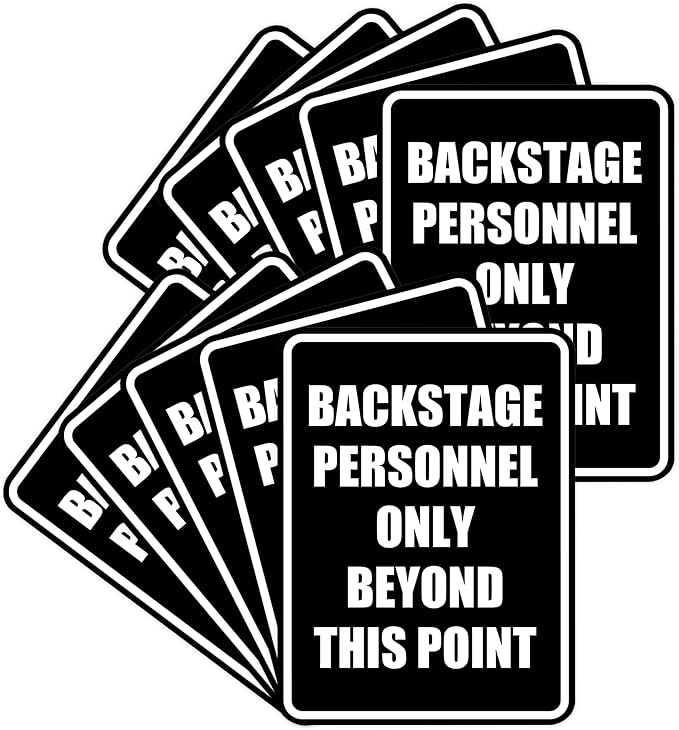 Portrait Round Backstage Personnel Only Beyond This Point Door or Wall Sign by SignsByLITA