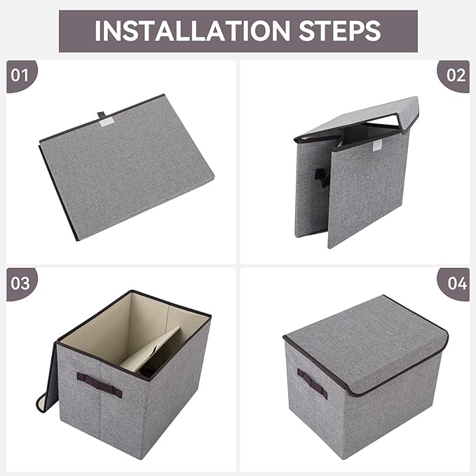 Bagnizer Large 17" 42 Quarts Collapsible Stackable Storage Bins - Image 3