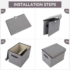 Bagnizer Linen Fabric Foldable Storage Cube Bin Organizer Basket - Image 8