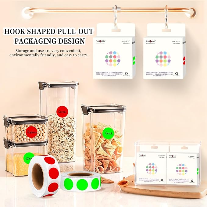 PARLAIM 2 Rolls 2000PCS 3/4" Round Circle Color-Code Dot Stickers, 2 Color - Image 7