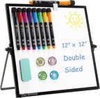 Small Magnetic Dry Erase Whiteboard – Mini Desktop Portable Easel Dry Erase by TSJOFFICE
