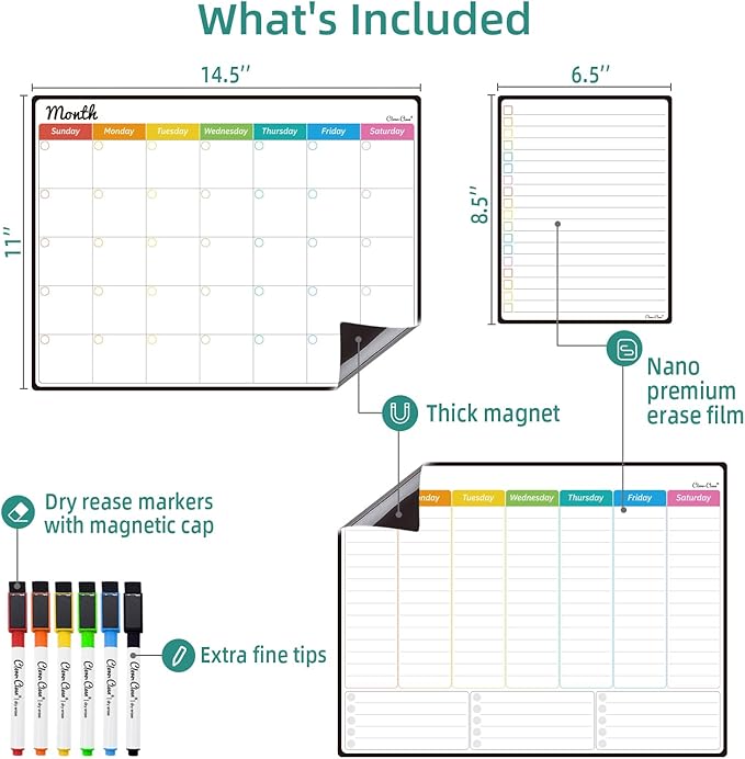 Magnetic Dry Erase Monthly Calendar Set - Image 2