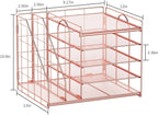 Marbrasse Desk Organizer with File Holder, 5-Tier Paper Letter Tray, Mesh Desk - Image 6