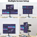 triple monitor mount fits max 32" computer screen showing dimensions
