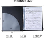 Piano Sheet Music Folder Organizer: 40 Plastic Sleeves Display 80 Pages Spiral - Image 2