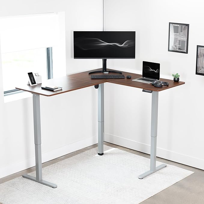 VIVO Electric Corner 63 x 55 inch L-Shaped Standing Desk, Memory Height - Image 8