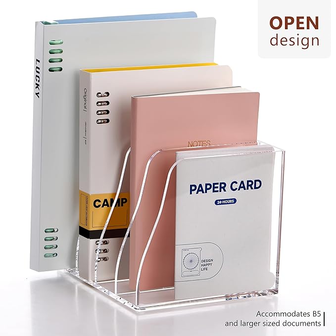 SANRUI Acrylic File Organizer, Compact Desk Organizer - Image 3