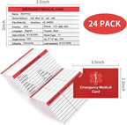 24 Pack Red Emergency Medical ID Wallet - Image 2