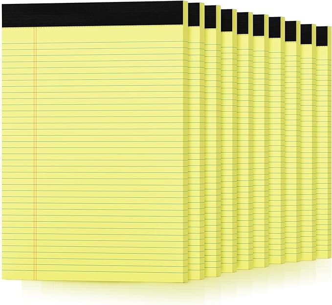 Aidunmis 10 Pack Yellow Legal Pads 8.5 x 11 College Ruled Note Pads Lined by Aidunmis