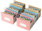 EcoStash Wheat Straw Expanding Hanging File Folders, 3 Color File Organizer by EcoStash