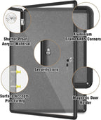 Mifuro 38"x28" Enclosed Bulletin Board, Lockable Weather-Resistant Aluminum - Image 3