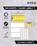 enKo 24000 Labels, 1/2 x 1-3/4 inches - Image 2