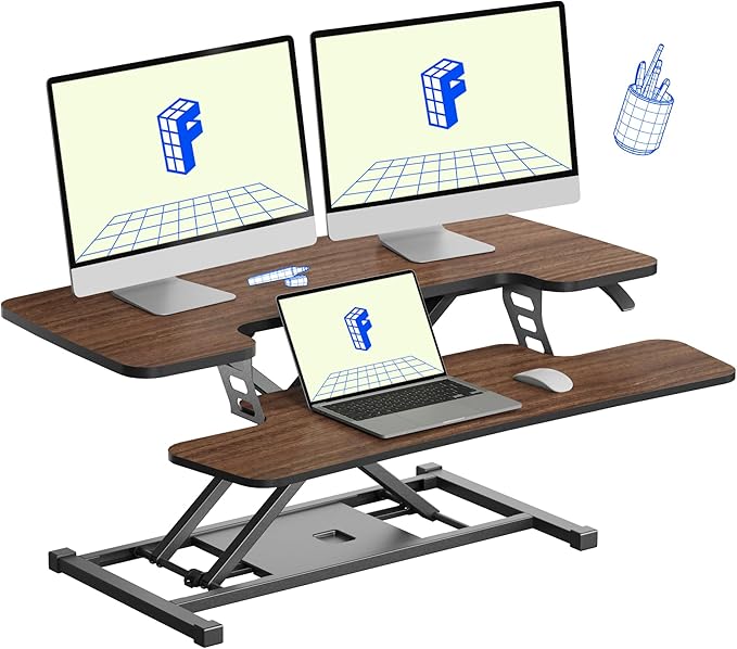 FLEXISPOT Standing Desk Converter 36in Sit to Stand up Riser Height Adjustable by FlexiSpot