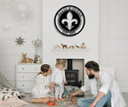 Personalized Fleur De Lis Metal Ring Sign Last Name Sign Monogram Wall Decor - Image 3
