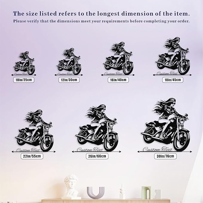 Custom Motorcycle Metal Sign Personalized Biker Name Sign Motorcycle Wall Art - Image 7