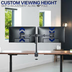 VIVO Dual Monitor Desk Mount, Heavy Duty Fully Adjustable Steel Stand, Holds 2 - Image 5
