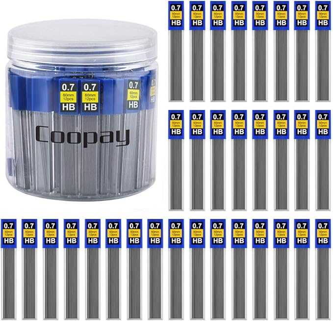 Coopay 960 Pieces Lead Refills 0.7 mm HB Break Resistant Mechanical Pencil by Coopay