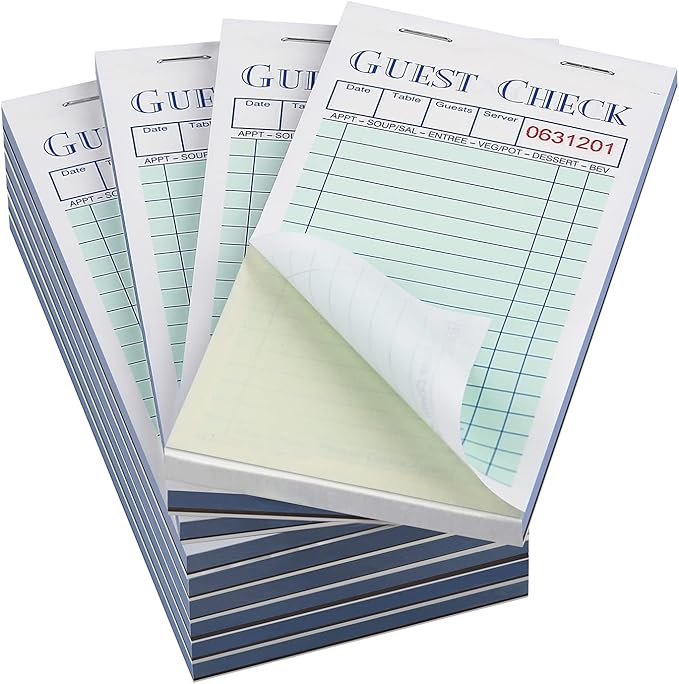 Batrical Guest Checks Server Note Pads 1000 Sheets by DINIZON