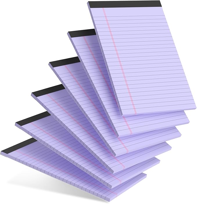 AILZFEI 6pcs Small Legal Pad 5x8 College Ruled Purple Legal Pads Notepads 6 by Unknown