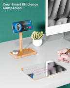 YEOUX Premium Desktop Glass Mirror, Dry Erase Board & Magnetic Phone Stand - Image 4