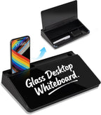 Small Glass Desktop Whiteboard 11.8×7”, Dry Erase Note Memo Board, Desk by Unknown