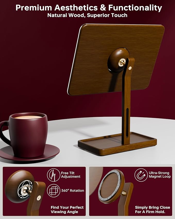 YEOUX Premium Desktop Glass Mirror, Dry Erase Board & Magnetic Phone Stand - Image 3