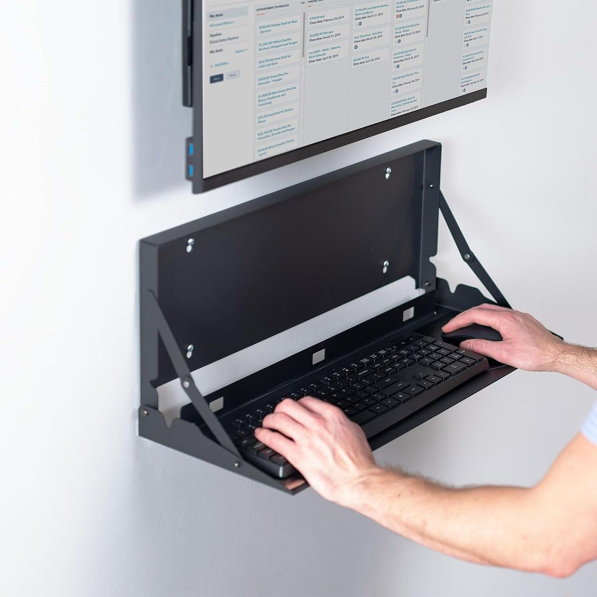 VIVO Black Flip Down 24 Inch Keyboard Tray Wall Mount, Mount-FDKB1