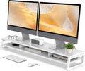 Fenge Dual Monitor Stand for Desk, 42.5in Large Monitor Riser for 2 Monitors
