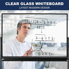 TSJ-OFFICE Rolling Clear-Glass Whiteboard on Wheels - Image 6