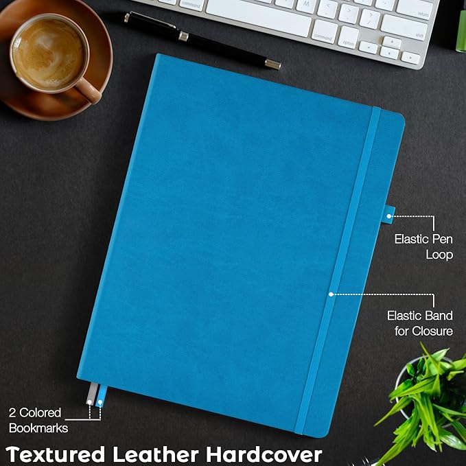 Lined Journal Notebook, 8.5" x 11" Hardcover Leather Notebook - Image 5