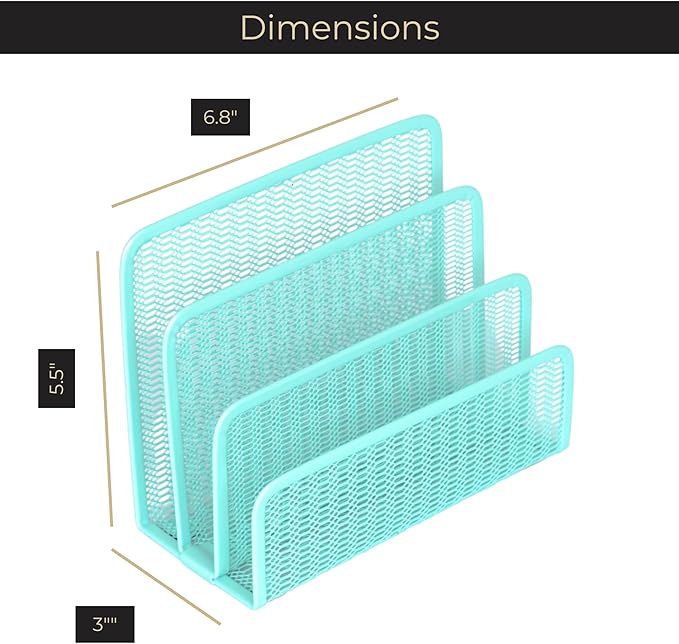 BLU MONACO Aqua Metal Mesh Letter Sorter - Image 6