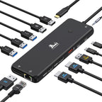 LIONWEI USB C Docking Station Dual Monitor 13 in 1 USB C Hub, Triple Display