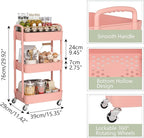 Sywhitta 3-Tier Plastic Rolling Utility Cart - Image 2