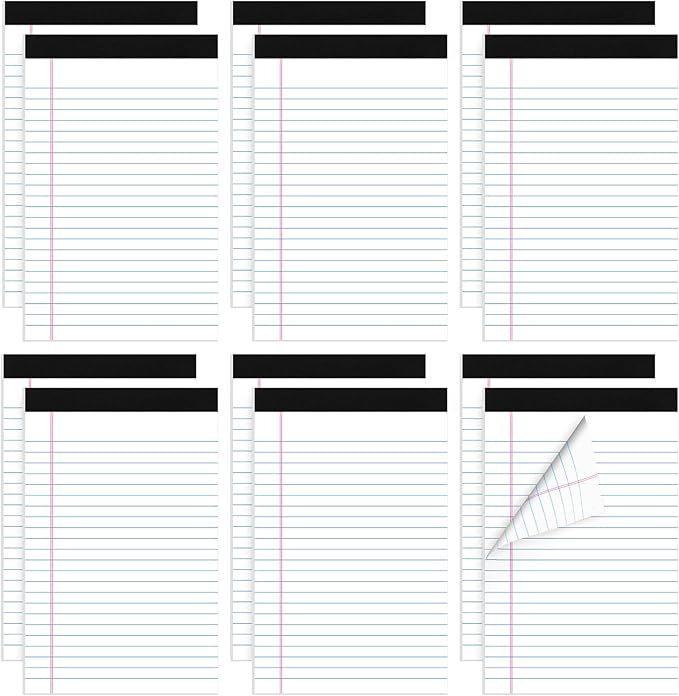 Thboxes 12 Pack Legal Pad 5x8, 360 Sheets Small Note Pad College Ruled Writing by Thboxes