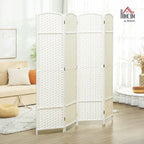 HOMCOM Room Divider, 4 Panel Folding Privacy Screen, 5.6' Tall Freestanding - Image 2
