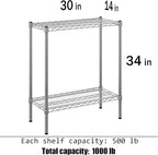 Regal Altair 14" Deep x 30" Wide x 34" Height Wire Shelving Kit | 2-Tier | NSF - Image 3
