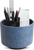 Hennaja Round Leather Art Supply Organizer, Remote Control Holder, 360 Degree by Hennaja