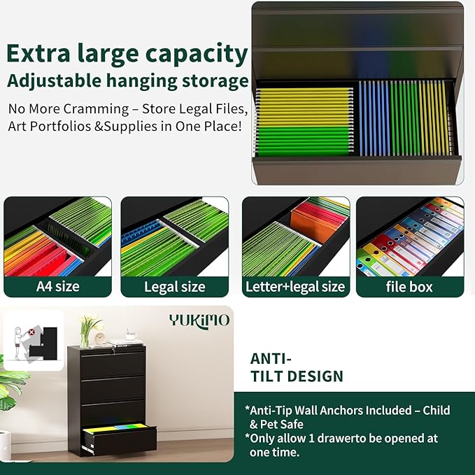 4 Drawer Lateral File Cabinet - Image 6